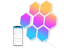 ‎GOVEE Govee Glide Hexagon LED Panel,7 RGBIC Smart Wandleuchte Innen Funktioniert mit Alexa und Google Assistant, Kreative Dekorative Wi-Fi Hexagon LED Panel Light Panels Musik Sync für Gaming & Zimmer Deko