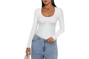 Ekouaer Camiseta Termica Mujer Cuello Redondo Invierno Base Layer Top S-XXL