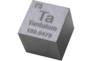 TIHONORI Tantalwürfel – 10 mm große Würfel aus reinen Metallelementen – lasergraviertes Würfelset mit hoher Dichte für eine Sammlung des Periodensystems der Elemente, Tantal