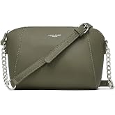 David Jones Women's Small Shoulder Bag - Women's Shoulder Bag PU Leather Messenger Crossbody Bag - Chain Handbag Evening Bag Clutch Pochette City Bag Chain Handbag Fashion Elegant