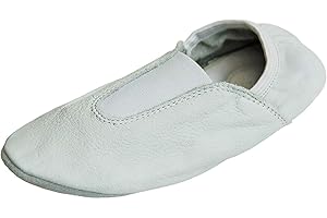 Lappade 220/225GW Gymnastikschuhe, Ballettschuhe, Schläppchen, Turnschläppchen, Tanzschuhe mit Gummipads Gr. 26-46 Schwarz, Weiß