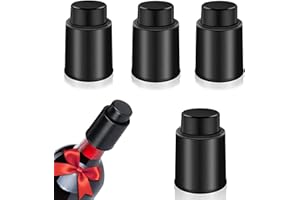 BANJILI 4 Pezzi Tappo Vino Sottovuoto, Tappo Stopper Vino, Tappo Bottiglia Vino, Tappi Vino di Riutilizzabili Champagne Sottovuoto con Indicatore della Data, Miglior Regalo per Gli Amanti del Vino