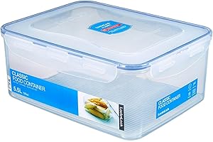 LocknLock PP Classic Vorratsdose mit Ablaufgitter | 5,5 L | 29,5 x 23 x 11,8 cm | 100 % luft- und wasserdicht | Gefrier-& Kühlschrank Organizer | Spülmaschinen-& Mikrowellengeeignet