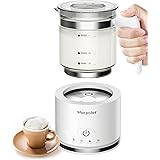 Morpilot Montalatte Elettrico, Montalatte Elettrico in Vetro, 4 in 1 Funzione, Grande Capacità 500 ml, Design Diviso, Adatto 