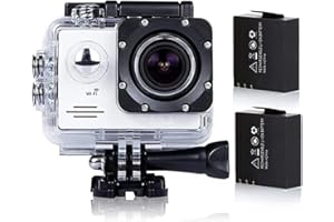 Nanologic Action Cam Wasserdicht, Original EX5000 Action Kamera 14MP 30FPS WiFi Actionkamera 30M Unterwasserkamera Sportkamera Full HD 170 ° Weitwinkel Actioncam - Weiß