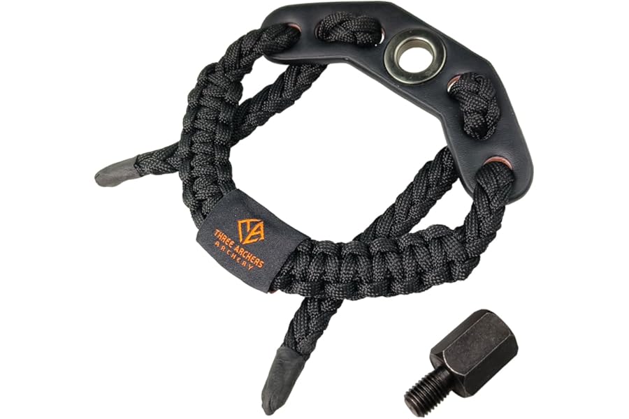 THREE ARCHERS Archery Bow Wrist Sling black Adjustable Wrist Strap Loop Compound Bow Stabilizer & Hand Loop Carrier