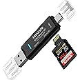 Sounce 3 in 1 SD Card Reader USB Type C, USB 3.0 and Micro USB OTG Memory Card Adapter, Portable for TF, SD, Micro SD, SDHC, MMC, RS-MMC and Micro SDXC - Black
