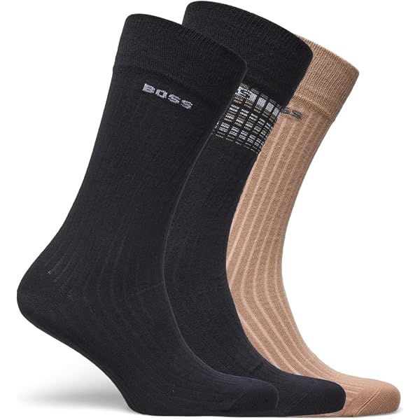 BOSS Herren Socken Regular – 2-Pack Mit Streifendesign, Bequem & Alltagstauglich
