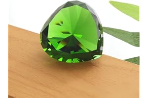 LOTOWELZON Fermacarte in cristallo a forma di cuore, 60 mm, per casa, ufficio, regalo di San Valentino, matrimonio, colore verde