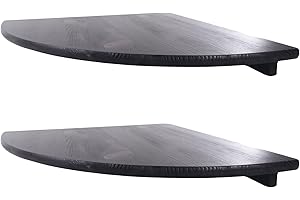 WooDeeDoo Hand Stained Wooden Corner Shelves 40 cm / 15.7" | 2 Pack |Black | Natural Pine Floating Wall-Mounted Display Storage Shelf | Protected with Clear Varnish Matt