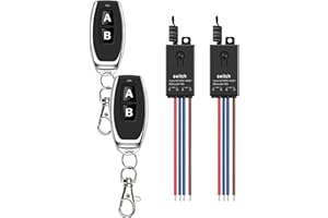 dstfuy Przekaźnik z pilotem zdalnego sterowania, 2-drożny mini bezprzewodowy przełącznik światła AC 220 V/230 V/240 V/10 A, radiowy przełącznik ścienny, 328 ft, do silnika, lamp, lamp LED,