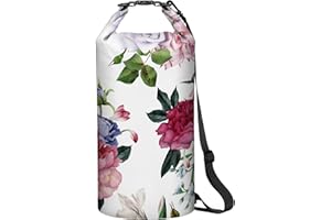 Goosehill Waterproof Print Dry Bag, Lightweight Flower Bag Dry Sack for Kayaking Camping Hiking Traveling Swimming Fishing Paddleboarding