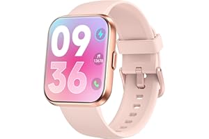 Smartwatch Herren Damen, 1,8" AMOLED-Display Smart Watch mit Telefonfunktion Alexa, Fitnessuhr mit Herzfrequenz Schlaf SpO2 Schrittzähler 110 Sportmodi IP68 Wasserdichte, Sportuhr für iOS Android