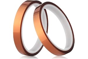 Gdrtwwh Kapton Tape - Nastro adesivo resistente alle alte temperature, in poliimmide, per copertura, saldatura, elettricità, ecc (2 rotoli, 1/2 pollici)