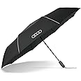 Audi 3122200400 Pocket Umbrella Black with Rings Logo, black, Modern