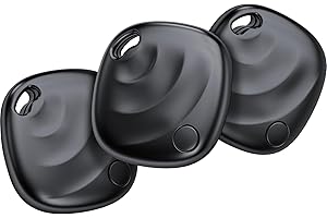 HOXE [Apple MFi Certified] Bluetooth Tracker Tags-3 Pack, GPS Tracker Item Finders for Apple Find My (iOS Only), Anti-Lost Tracker for Travel, Key Finder Smart Tag for Luggage, Bag, Wallet and More, Black