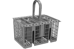 GC GLOBALCOMMERCE Panier à couverts pour lave-vaisselle compatible avec Hotpoint, Indesit, Whirlpool, Gris