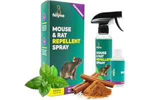 Mouse & Rat Repellent Spray - 500ml Anti Rodent Peppermint & Cinnamon Oil, for Indoor Home & Cars Get Rid of Mice & Rats, Pleasant Scent, Non Toxic by Felyne