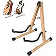 LEKATO Acoustic Guitar Stand Hardwood Guitar Stand for Electric Guitar Bass with Foam Padding for Guitars Bass Cello Banjo Mandolin Ukulele