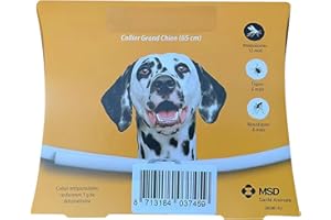 YWKIYRS Collier antiparasitaire pour Chien, flowa & Tick Collier pour Chien - 12 Mois de Protection, antiparasitaire, Tique, leishmaniose, Formule Naturelle pour Tous Les Chiens 48 cm, 65 cm (65cm)