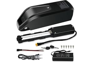 UBETTER 48V 15Ah Batteria per bicicletta elettrica con 30A BMS, caricatore rapido da 2A, uscita USB, blocco sicuro, indicatore luminoso a LED, piastra di base a 5 pin, per motore 0-1400W