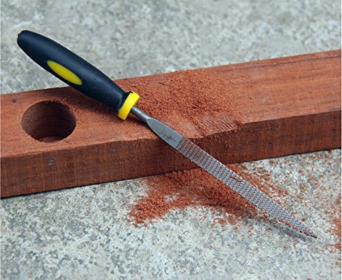 Tily 5 x 180 mm verschiedene Mini Hand Datei Holz Raspel Set mit Gummi Griff (6pcs) - 4