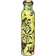 PIEPOT Copper Water Bottle 1 Ltr | Copper Bottle for Men & Women | Meena Work | 100% Pure | Leak-Proof & Insulated | Copper Bottle 1 Ltr | Best for Gifting (Slime Green)