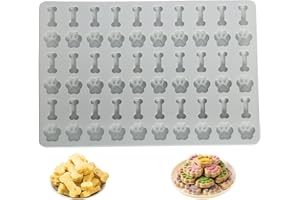 PTAIZJJZ 1 confezione da 1 stampo in silicone per cuccioli di cane e ossa, mini stampo in silicone per animali domestici, stampa fai da te, stampo in silicone a 60 cavità, per dolcetti al cioccolato