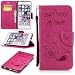 Produktbild Lonchee Apple iPhone 6s Plus(5.5 Zoll ) Wallet Tasche Brieftasche Schutzhülle , geprägten Prägung Muster Design Hochwertige PU Leder Folio Tasche Case Hülle im Bookstyle mit Standfunktion Kredit Kartenfächer Abnehmbare Handschlaufe(Rose Red Kettensäge Bär)
