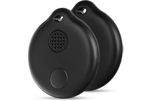 AQUOTA Smart Tag - 2 Stück Koffer Tracker kompatibel mit Apple Wo ist? APP, Schlüsselfinder GPS Tracker für Schlüssel, Gepäck, Koffer, Brieftasche (nur iOS) - Schwarz