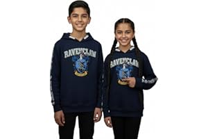 GWCC Harry Potter Kids Hoodie – Official Licensed Ravenclaw Sweatshirt | Navy Cotton Pullover Jumper with Crest & Sleeve Print | Unisex Sizes 1–13 Years Navy