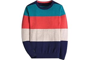 BASADINA Jungen Pullover Weihnachten Kinder Strickwaren Gestreiften Langarm V-Ausschnitt Sweatshirt Baumwolle Langarmshirt Kinder Winter warme Kleidung