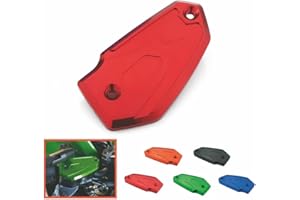 Heinmo NEUF Moto Rouge Bouchon de réservoir de liquide de frein Coque pour Er6 N/F Z800 Versys650 Bouchon de réservoir de moto en alliage d'aluminium Coque