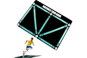 PBUSPU Tapis d'entraînement de Pas de Football, 60 x 90 cm Tapis d'entraînement Football Antidérapant,Tapis d'entraînement de Europa League pour Les Amateurs de Football