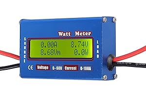 AMTOVL Analyseur de puissance CC 60 V/100 A Watt mètre LCD rétroéclairé RC Heli Analyseur de puissance Watt Volt Ampoule Moniteur d'énergie