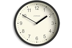 Jones Clocks® Spin wall clock | Small modern round clock | 20cm | Dark grey | Easy to read numbers | Ideal for kitchen, office, children’s room or any small space