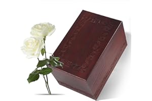 YOUDEAR MEMORIALS Wooden Urns for Human Ashes Adult Male Female, Wood Urns for Ashes Men Women, Holds Ashes of An Human up to 110 kgs (Cherry)