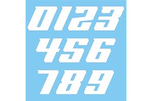 pubblimania Pegatinas de números para Moto, Motocross, Paquete de 10 Unidades, para Moto, Coche (Blanco Brillante)