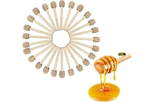 Niciksty 50Pcs Bastoncini Miele Legno, 10cm Famiglia Portatile Barattoli per Marmellata Set per Bomboniere Ringraziamento Matrimonio Battesimo
