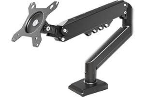 Claiks Monitor Halterung für 19-32 Zoll – Höhenverstellbarer Einzelarm-Monitorständer mit VESA 75/100 – Neigen, Schwenken, Drehen – Schreibtischklemme bis 9 kg，Monitor Arm (Schwarz)