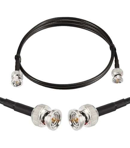 Eonvic RG174 BNC-Kabel - 45 Cm, 50 Ohm, Rechtswinkliger Stecker Auf Gerade Buchse Für HD/SDI Video