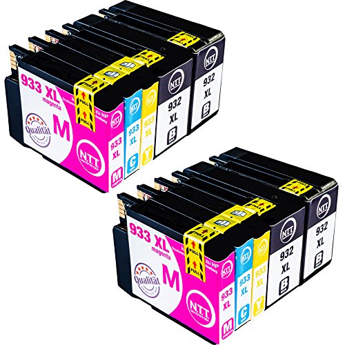 N.T.T.® 10x XL kompatible Tintenpatronen zu HP 932-XL HP 933-XL (4 Schwarz, 2 Cyan, 2 Magenta, 2 Yellow) Multipack für HP OfficeJet 6100, 6600, 6700, 7110, 7610, 7612