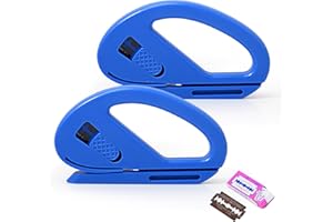 EHDIS 2PCS Coupe Papier Cadeau avec 10 Lame, Coupe-Papier d'emballage avec Poignée, Coupe-Papier Cadeau Coulissant, pour Anniversaire, Vacances, Papier Emballage Artisanal, Bleu