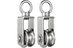 KCNOFNC Polea de inversión con 2 rodamientos de bolas, polea de fitness de acero inoxidable 304, polea para cuerdas de acero, capacidad de carga 250 kg, 2 unidades