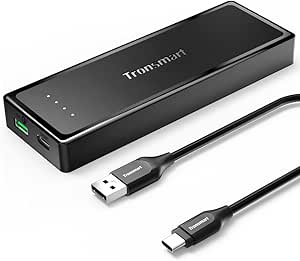 [Quick Charge 3.0 and USB-C] Tronsmart Presto 10400mAh Portable Charger External Battery Pack Backup Power Bank Fast Charge 6A Output Large Capacity for iPhone, Galaxy, Nexus, iPad and More Black
