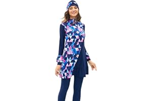 IBTOM CASTLE Modest Muslim Swimming Costume for Women Long Sleeve Full Cover Bathing Suit Athletic Shirt Pants Islamic Hijab Swimwear 3pcs Set Lady Rash Guard Arabic Burkini Beachwear