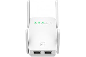 HENLSON Dualband WiFi Repeater, Ultraxtended 1200 Mbit/s WLAN Verstärker,2.4Ghz+5G mit LAN anschluss, Abdeckung bis zu 200 m², Kompatibel mit Alexa und 99% Standard-Routern
