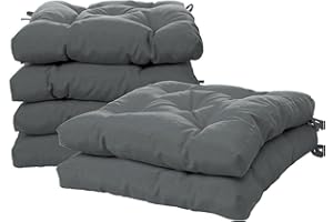 VISTE TU HOGAR Pack 6 Coussins de Chaise, 45x45x5 CM, Effet tridimensionnel, 100% Polyester, idéal pour Salle à Manger, terrasse, Salon et Restaurant, Couleur Gris foncé, fabriqué en Espagne