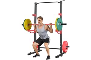 VEVOR Power Cage knäböjningsställ, multifunktionellt kraftställ, hemgym, 453 kg styrketräningsutrustning med 4 bandpinnar, justerbara J-krokar och säkerhetsstänger för skivstång knäböj bänkpress