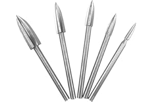 YEELIV 5 pcs Gravure sur Bois, Mèches de Gravure sur Bois, Outil de travail du bois avec tige de 1/8 pouces - Fixation universelle pour outils rotatifs